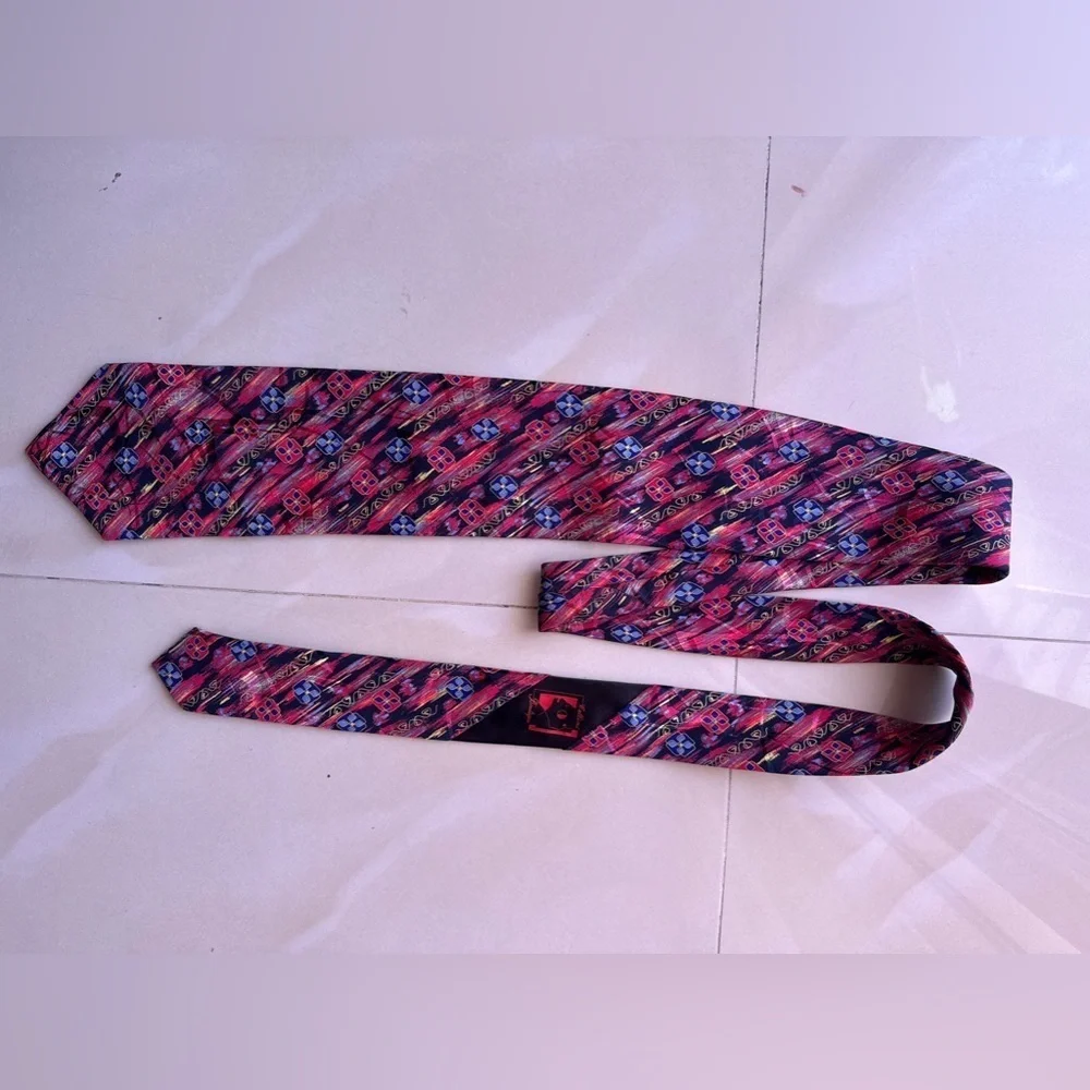 Cellini Boutique 100% Silk Men’s Neck Tie Made In Usa Colorful Elegant Office - Picture 3 of 9